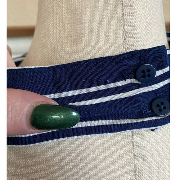 Jack by BB Dakota Vertical Stripe‎ One Shoulder Choker Blouse - Picture 12 of 13